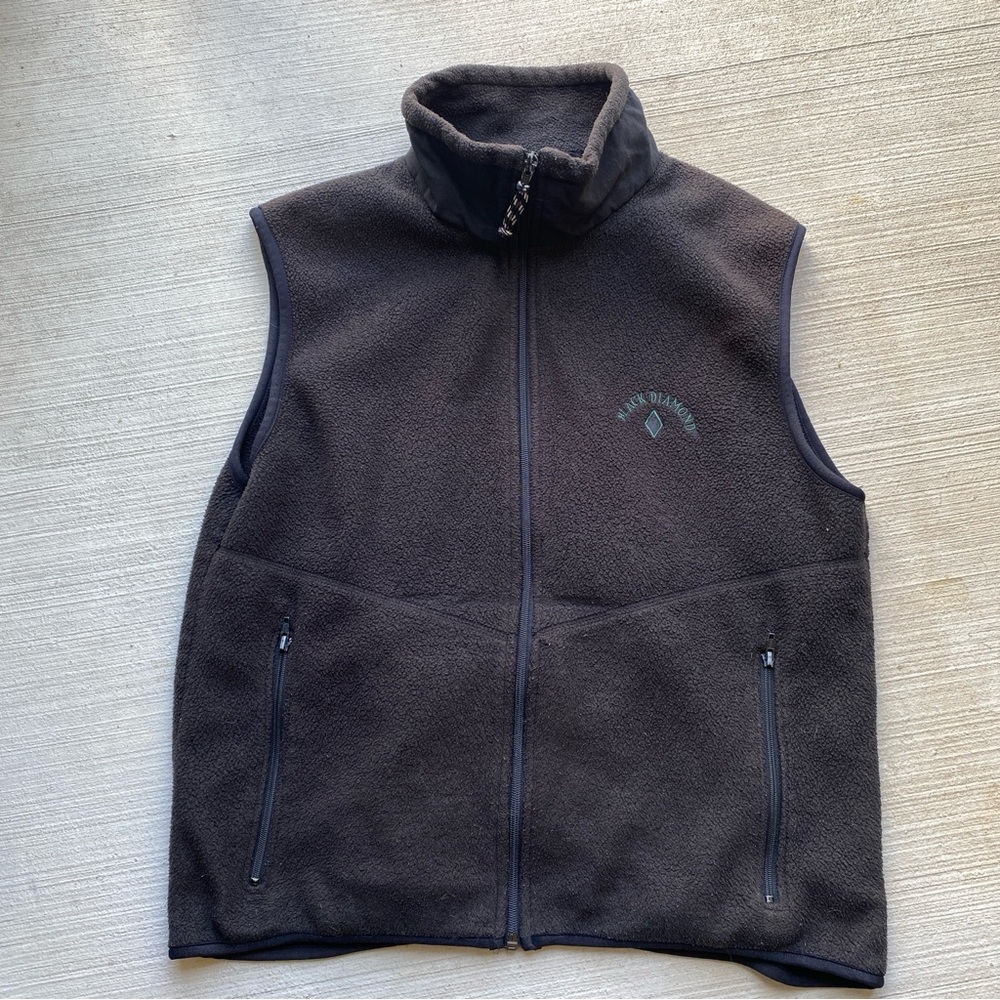 Vintage 90’s Black Diamond Polartec fleece vest black Sz Medium  Made in USA